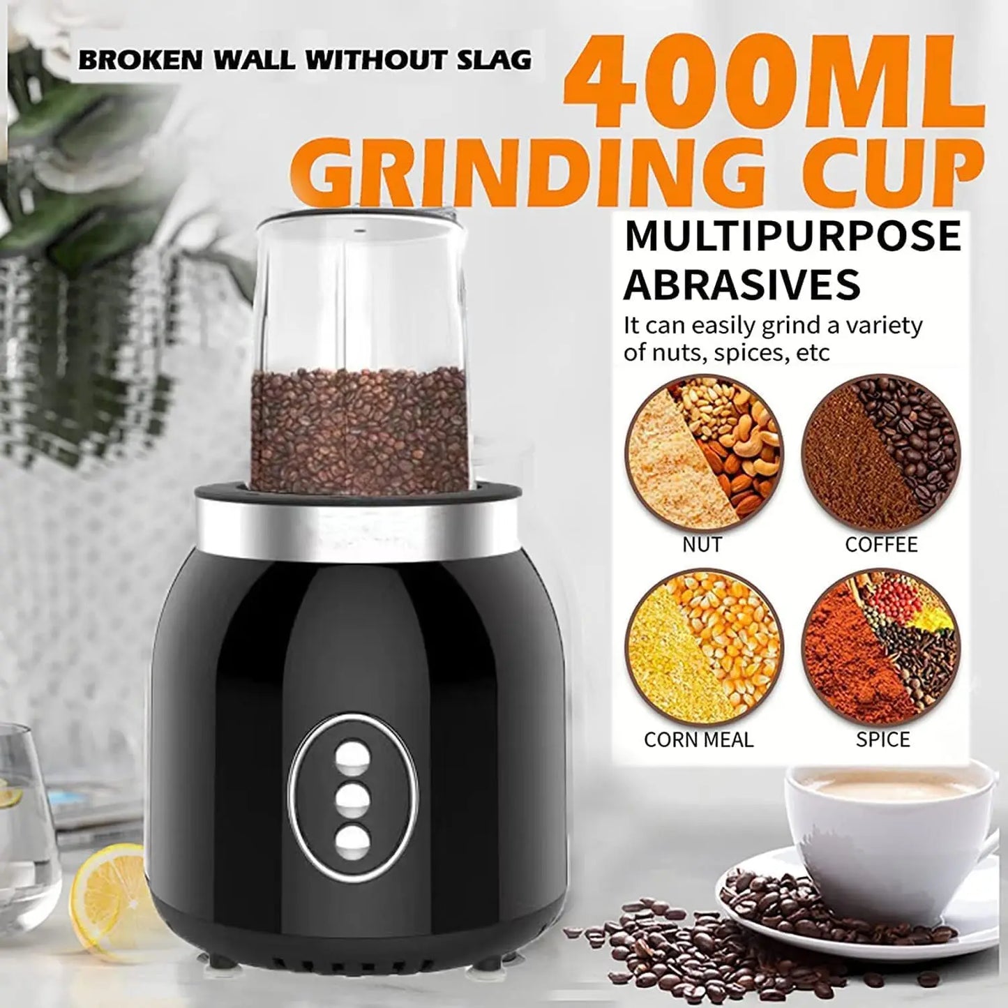 4 in 1 Blender and Food Processor Combo for Kitchen, Blender for Shakes and Smoothies, Meat Chopped, Dry Grinding,600W 3 Cups(1.8L+